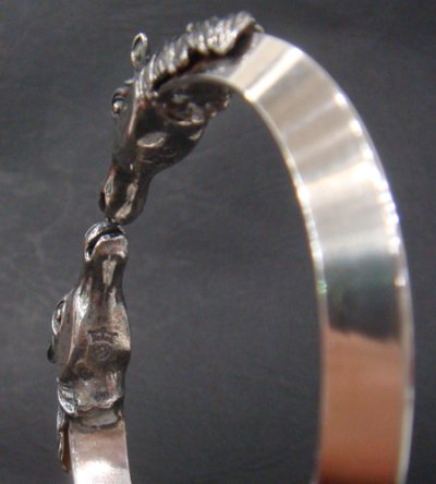 Photo5: Horse Triangle Wire Bangle