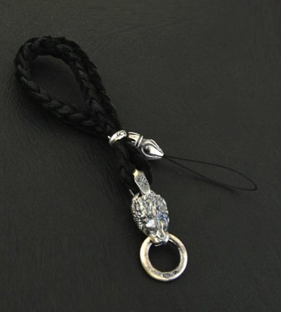 Photo1: Lion With Classic Wide Oval Mobile Strap