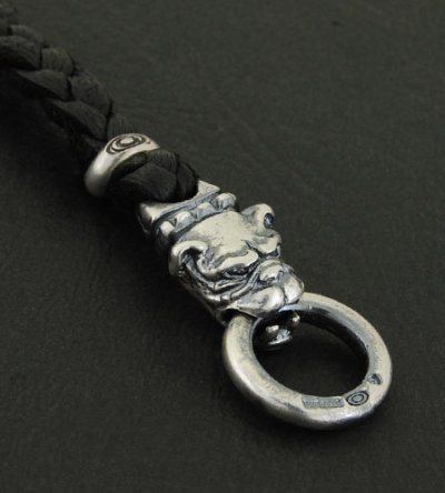 Photo2: Quarter Old Bulldog braid leather bracelet