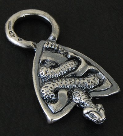 Photo3: Large Snake Belt Tip Pendant