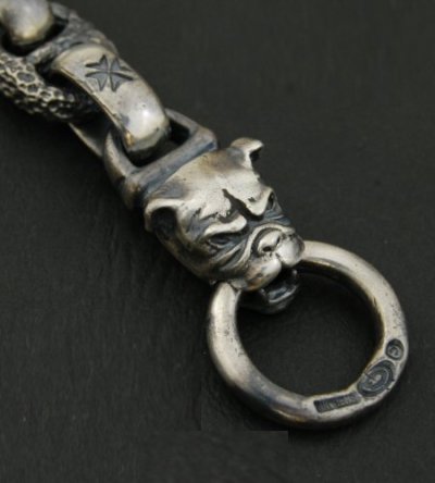 Photo3: Bulldog With H.W.O & Chiseled Anchor Links Bracelet