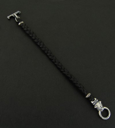 Photo4: Quarter Old Bulldog braid leather bracelet