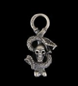 Half Skull On Snake Pendant