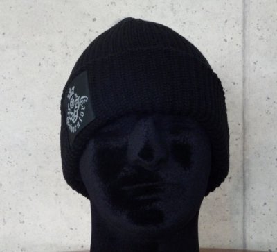 Photo3: Atelier mark watch cap (Black)