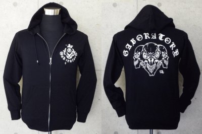 Photo1: Triple skull hooded jacket