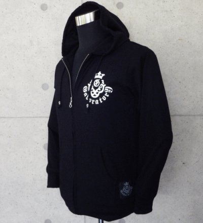 Photo2: Triple skull hooded jacket