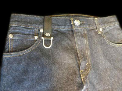 Photo4: Gaboratory Reinforced Jeans with Stingray inlay Cow hide pocket