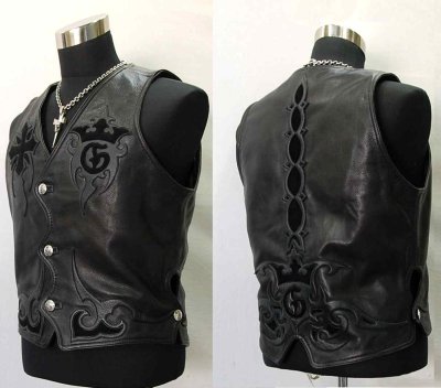 Photo3: Gaboratory Tribal Leather Vest