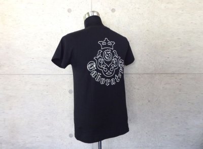 Photo4: Atelier mark V-neck T-shirt [Black/Outline]