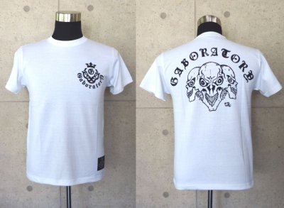 Photo1: Triple Skull T-shirt [White]