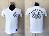 Triple Skull V-neckT-shirt [White]