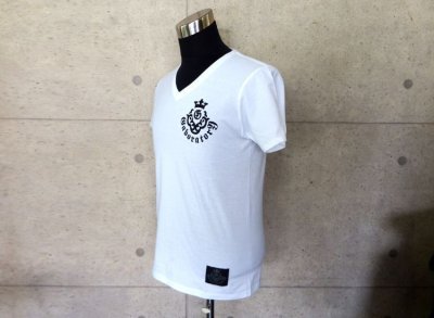 Photo2: Atelier mark V-neck T-shirt [White]