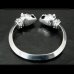 Photo2: Old Bulldog With Stud Bolo Neck Triangle Wire Bangle (2)