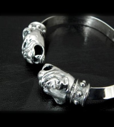 Photo5: Old Bulldog With Stud Bolo Neck Triangle Wire Bangle