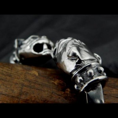 Photo4: Old Bulldog With Stud Bolo Neck Triangle Wire Bangle