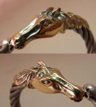 More Photo1: 18k Gold & Silver Horse Cable Wire Bangle