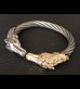 Photo16: Gold & Silver Stupid Horse Cable Wire Bangle