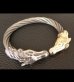 Photo15: Gold & Silver Stupid Horse Cable Wire Bangle