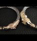 Photo14: Gold & Silver Stupid Horse Cable Wire Bangle