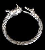 Rhinoceros & Alligator Cable Wire Bangle