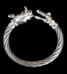 Photo1: Rhinoceros & Alligator Cable Wire Bangle (1)