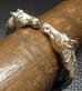 Photo10: Gold Horse With Teeth Cable Wire Bangle