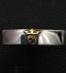 Photo2: 18k Gold Raised G&Crown Flat Bar Bangle Bold (2)