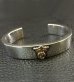 Photo6: 18k Gold Raised G&Crown Flat Bar Bangle Bold