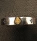 Photo4: 18k Gold Raised G&Crown Flat Bar Bangle Bold