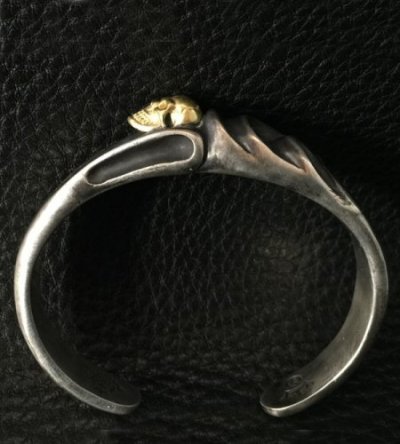 Photo2: 18k Gold Skull On Master Gothic Bangle