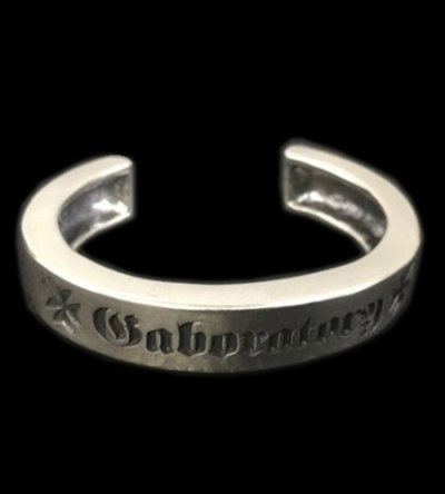 Photo1: Gaboratory Logo Mark Flat Bar Bangle Bold