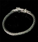 Half Horse Cable Wire Bangle (Platinum finish)