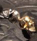 Photo4: 10k Gold & Silver Skull Cable Wire Bangle