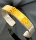 Photo7: Gaborartory Pure Gold Wrap On Raised G&Crown Flat Bar Bangle 10mm Bold