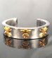 Photo5: Pure Gold Wrap On Raised G&Crown & Maltese Cross Flat Bar Bangle 10mm Bold