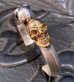 Photo1: Floating 18k Gold & Silver Miracle Skull Triangle Wire Bangle (1)