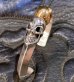 Photo7: Floating 18k Gold & Silver Miracle Skull Triangle Wire Bangle