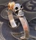 Photo4: Floating 18k Gold & Silver Miracle Skull Triangle Wire Bangle