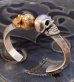 Photo3: Floating 18k Gold & Silver Miracle Skull Triangle Wire Bangle