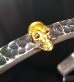 Photo6: 10K Gold Twelve Small Skull On 6.5mm Wide Side Flat Chiseled Bangle Bold