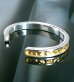 Photo4: Pure Gold Wrap 7.5 x 4.5mm Wide Side Flat Chiseled Reel Bangle