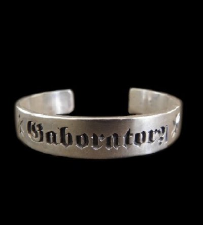 Photo1: Gaboratory Logo Mark Flat Bar Bangle