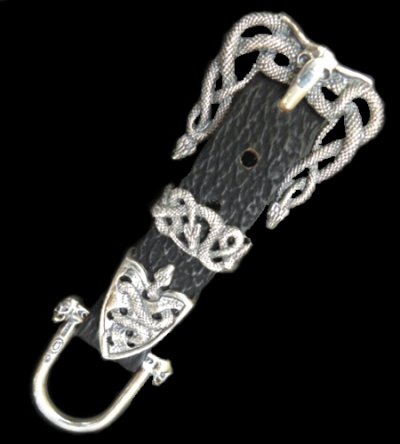 Photo1: Shark Skull On Snake Buckle Belt Loop