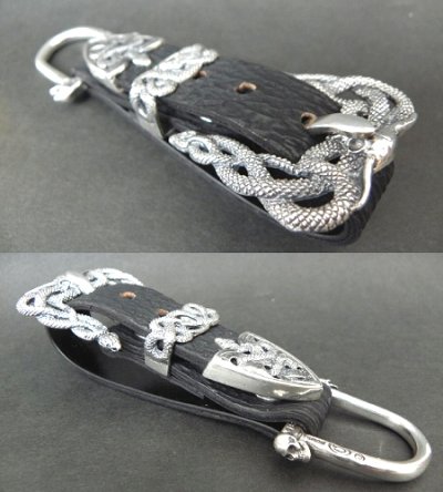 Photo3: Shark Skull On Snake Buckle Belt Loop