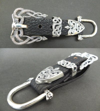 Photo2: Shark Skull On Snake Buckle Belt Loop