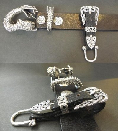 Photo4: Shark Skull On Snake Buckle Belt Loop