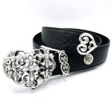 Multi-Gothic Cross Heart Buckle With Heart Belt Loop & Tip