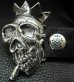 Photo5: Smorking Skull & Crown Belt Buckle