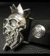 Photo3: Smorking Skull & Crown Belt Buckle