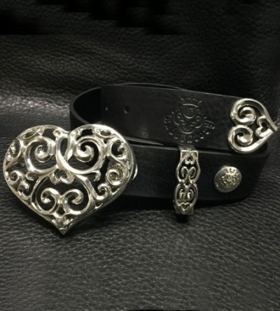 Photo2: Heart Buckle With Heart Belt Loop & Heart Belt Tip